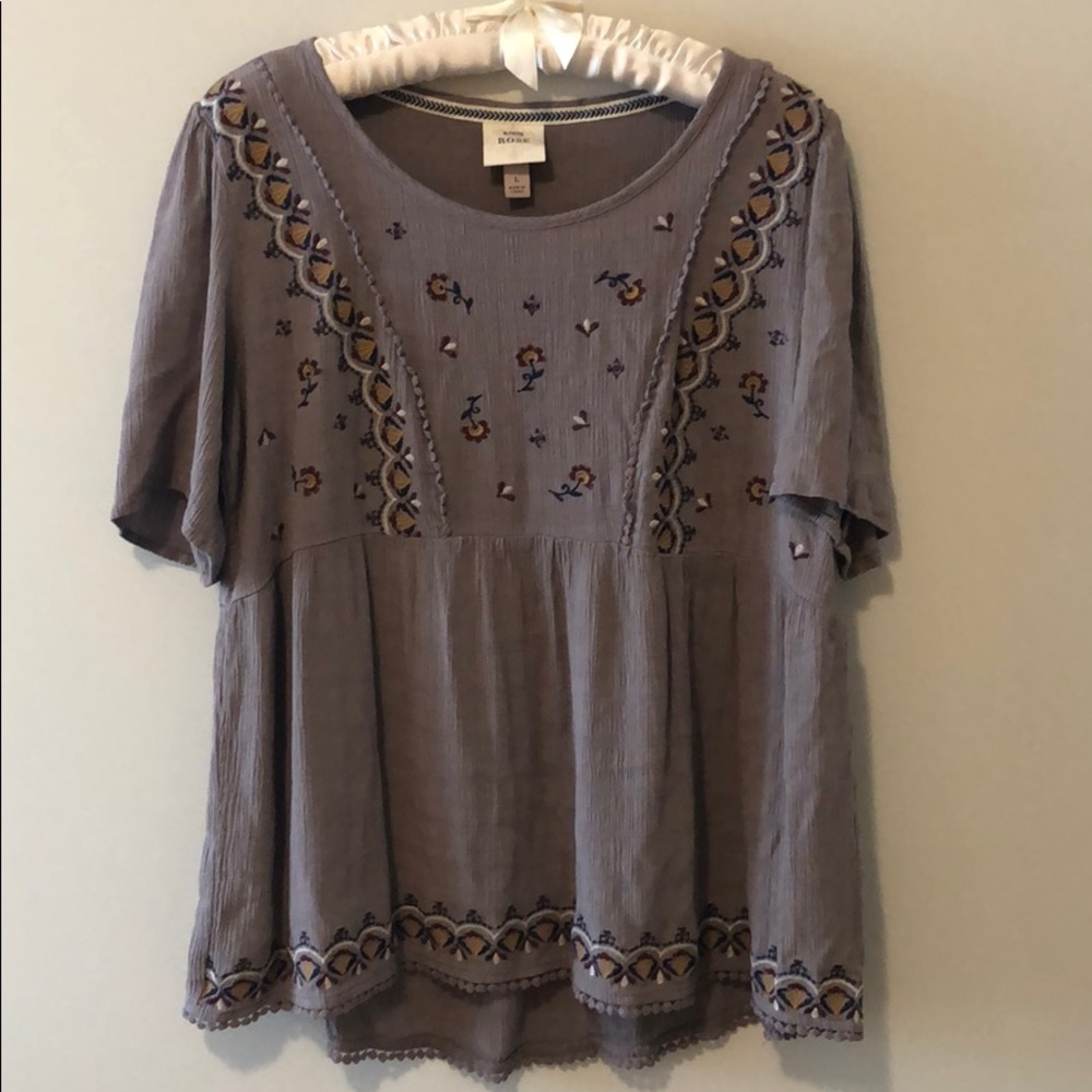 Dusty purple peplum top